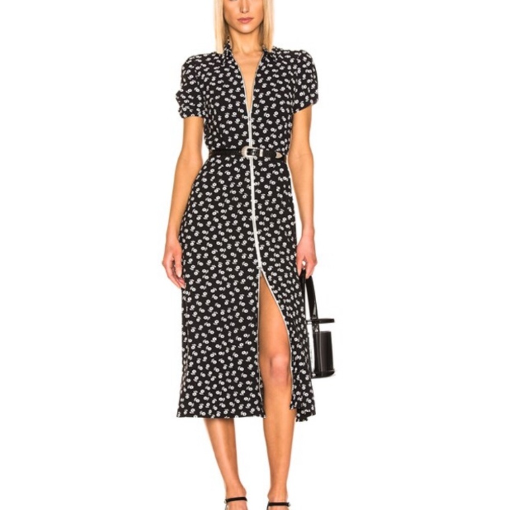 Alexa Chung Puff Sleeve Zip Through Dress
